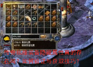 传奇私服装备隐藏属性真的存在吗?如何验证与获取技巧? 传奇私服装备隐藏属性真的存在吗?如何验证与获取技巧?