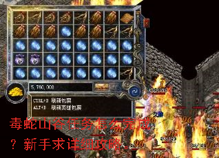 毒蛇山谷任务怎么完成?新手求详细攻略。 毒蛇山谷任务怎么完成?新手求详细攻略。