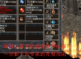 如何从零开始搭建传奇私服?一份新手到专家的完整指南 如何从零开始搭建传奇私服?一份新手到专家的完整指南