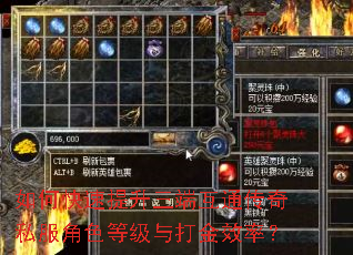 如何快速提升三端互通传奇私服角色等级与打金效率? 如何快速提升三端互通传奇私服角色等级与打金效率?