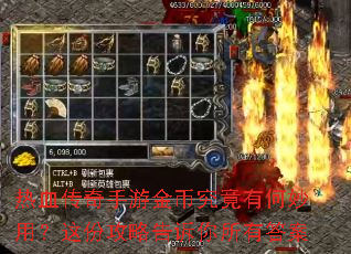 热血传奇手游金币究竟有何妙用?这份攻略告诉你所有答案 热血传奇手游金币究竟有何妙用?这份攻略告诉你所有答案