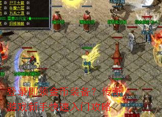 登录即领金币装备?传奇游戏新手快速入门攻略 登录即领金币装备?传奇游戏新手快速入门攻略